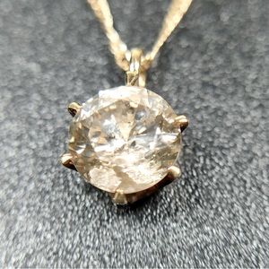 18K Solid Yellow Gold Solitaire Necklace 0.50 Carat Natural Diamond